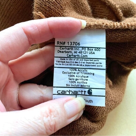 Carhartt Brown Knit Cuffed Knit Beanie - O/S, Unisex - Picture 4 of 6